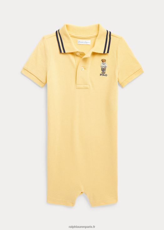polo short polo ours en coton 46T60T8147 bébé Ralph Lauren maïs jaune multi