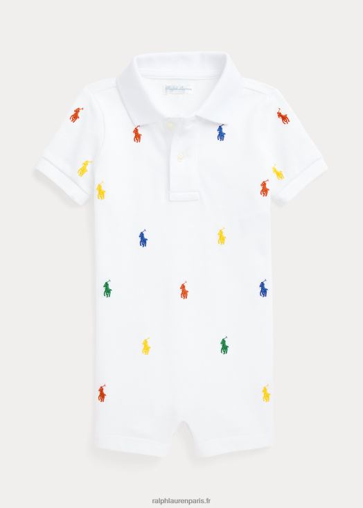 polo shortall polo poney en maille de coton 46T60T8142 bébé Ralph Lauren blanc