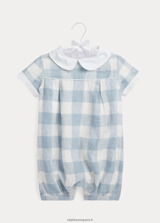 short bulle lin vichy 46T60T7691 bébé Ralph Lauren vichy bleu