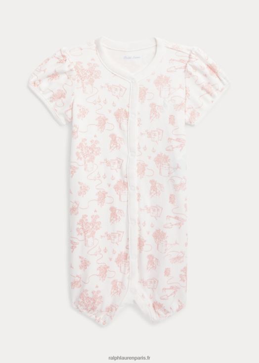 short bulle toile de coton interlock 46T60T7676 bébé Ralph Lauren toile de jardin rose