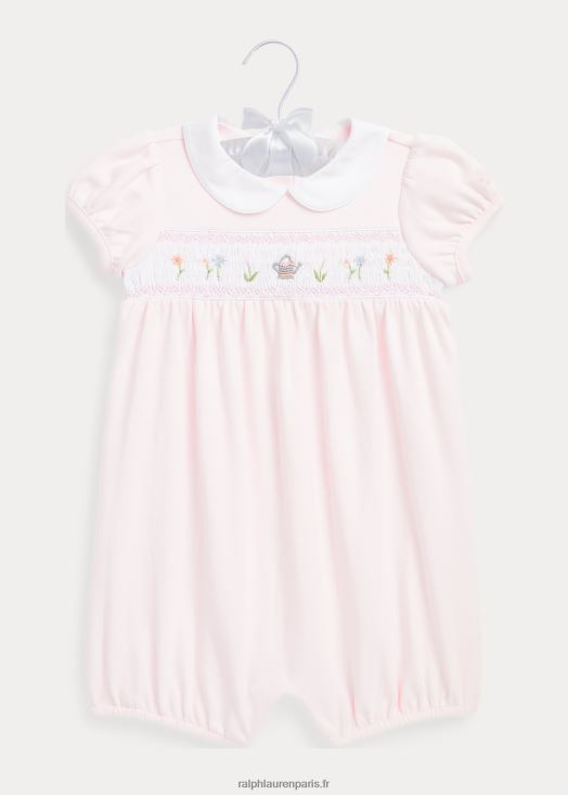 short à bulles en coton smocké 46T60T7686 bébé Ralph Lauren rose délicat - Cliquez sur l'image pour la fermer