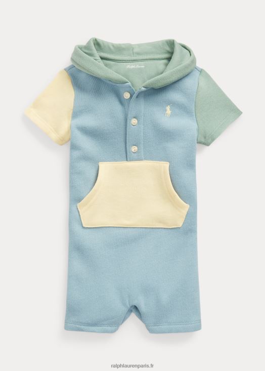 short à capuche en molleton color-block 46T60T10027 bébé Ralph Lauren note bleue multi