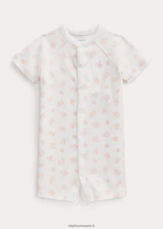 short en interlock organique à imprimé ours 46T60T8151 bébé Ralph Lauren multicolore rose
