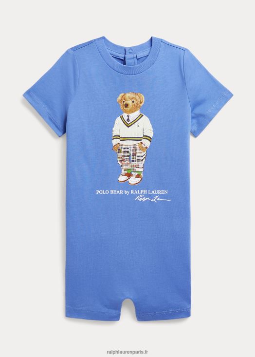 short en jersey de coton polo bear 46T60T10021 bébé Ralph Lauren bleu de l'île du port