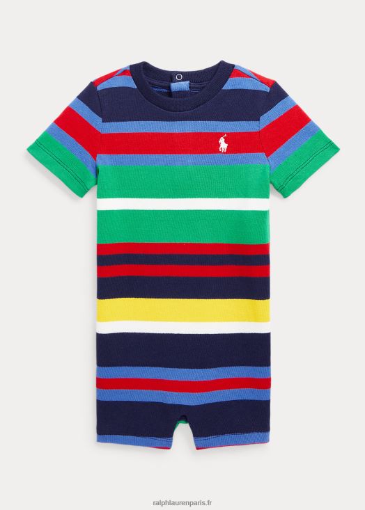 short en jersey de coton rayé 46T60T10022 bébé Ralph Lauren newport bleu marine multi