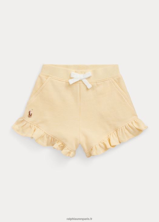 short en maille de coton à volants 46T60T7912 bébé Ralph Lauren maïs jaune