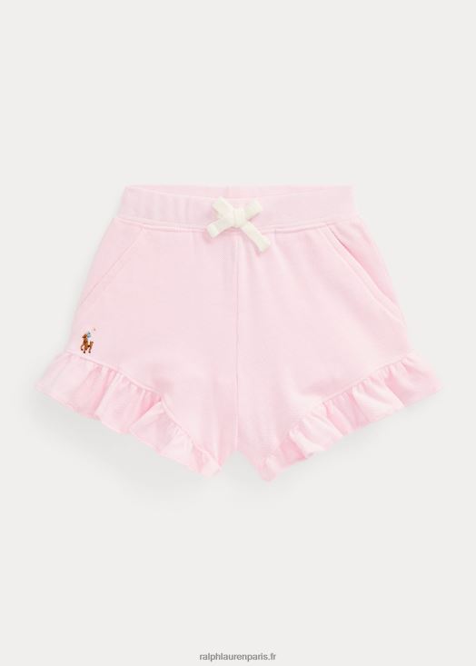 short en maille de coton à volants 46T60T7913 bébé Ralph Lauren rose carmel