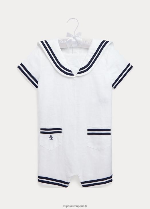 short marin en lin 46T60T7689 bébé Ralph Lauren blanc