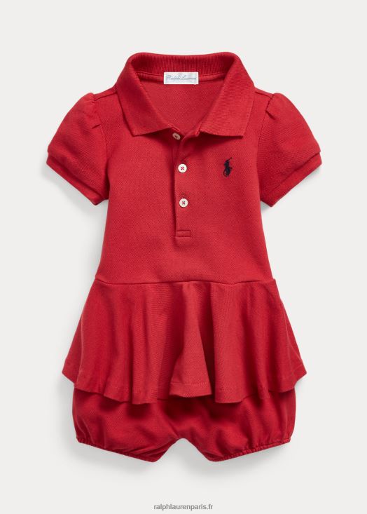 short polo à basque en mesh stretch 46T60T8139 bébé Ralph Lauren piment