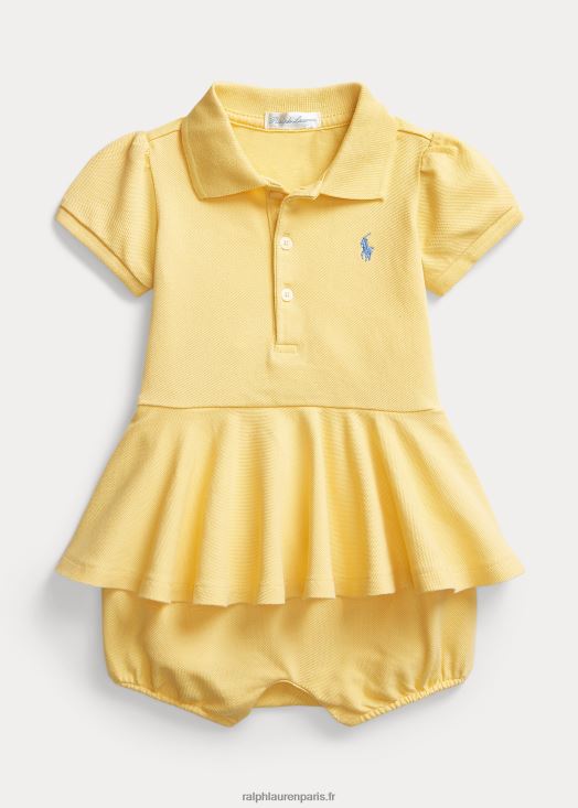 short polo à basque en mesh stretch 46T60T8140 bébé Ralph Lauren maïs jaune - Cliquez sur l'image pour la fermer