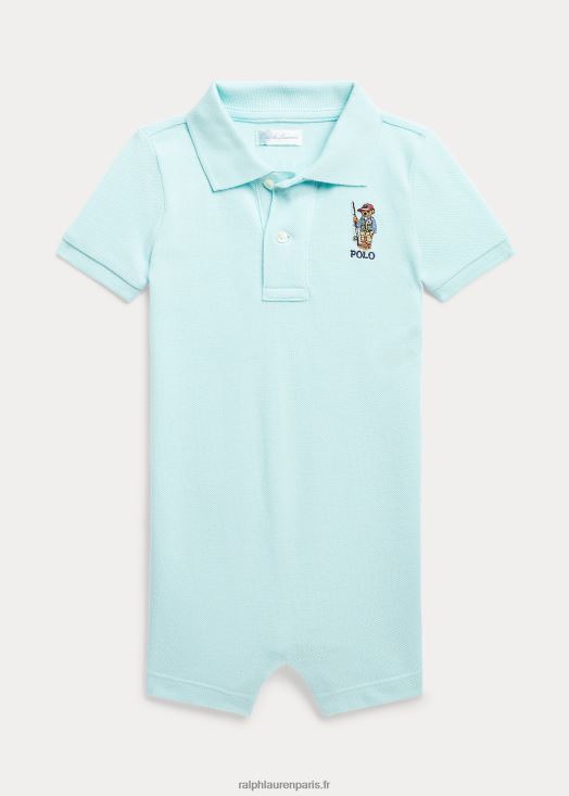 short polo en maille de coton polo bear 46T60T7667 bébé Ralph Lauren île aquatique
