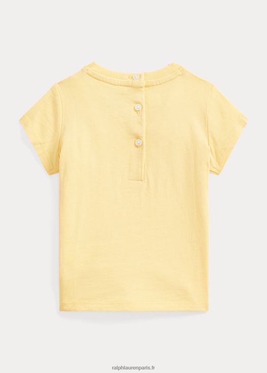 t-shirt à col rond en jersey de coton 46T60T8272 bébé Ralph Lauren maïs jaune