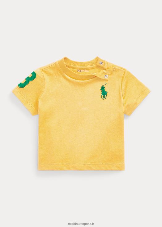 t-shirt en jersey de coton big pony 46T60T8268 bébé Ralph Lauren signal jaune/tige