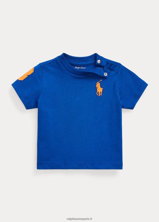 t-shirt en jersey de coton big pony 46T60T8269 bébé Ralph Lauren étoile saphir/citron