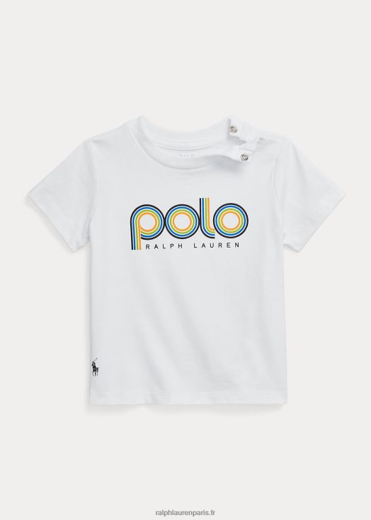 t-shirt en jersey de coton à logo 46T60T7881 bébé Ralph Lauren blanc