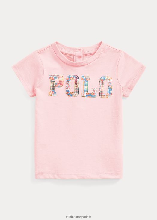 t-shirt en jersey de coton à logo 46T60T8261 bébé Ralph Lauren soupçon de rose