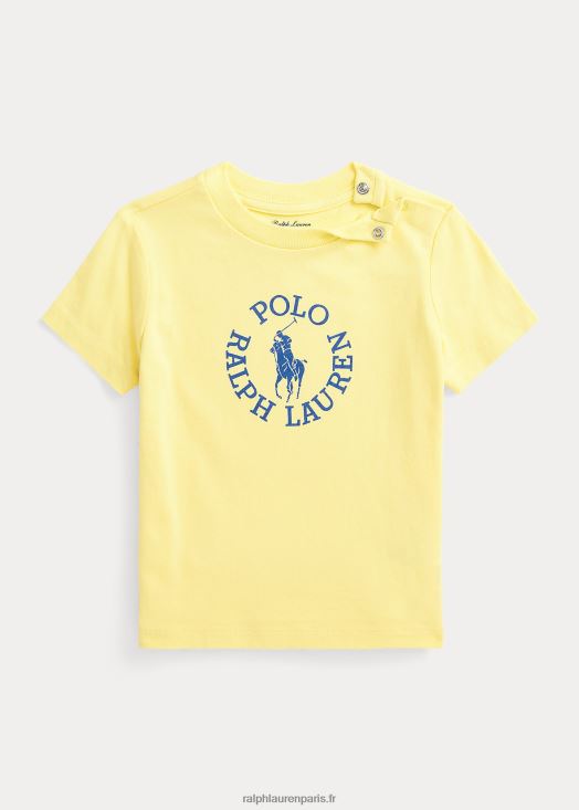 t-shirt en jersey de coton à logo big pony 46T60T7879 bébé Ralph Lauren jaune bristol