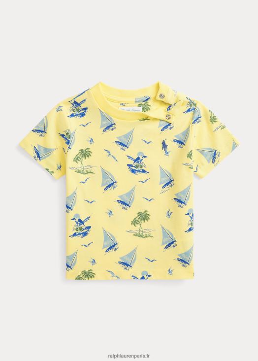 t-shirt en jersey de coton polo bear 46T60T7877 bébé Ralph Lauren jaune bristol