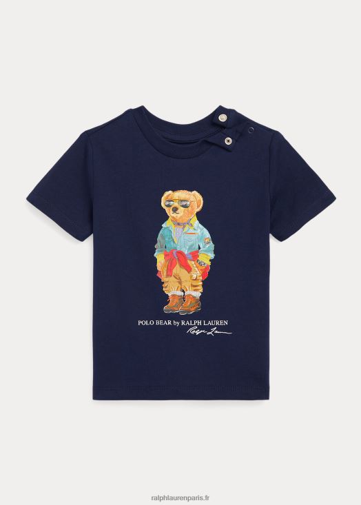 t-shirt en jersey de coton polo bear 46T60T8248 bébé Ralph Lauren ours voyageur de la marine de croisière