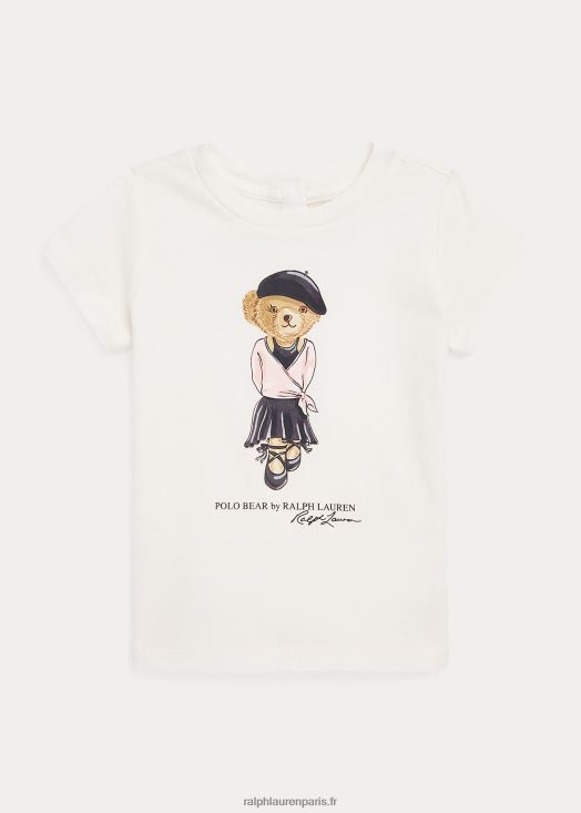 t-shirt en jersey de coton polo bear 46T60T8250 bébé Ralph Lauren lavage de pont blanc