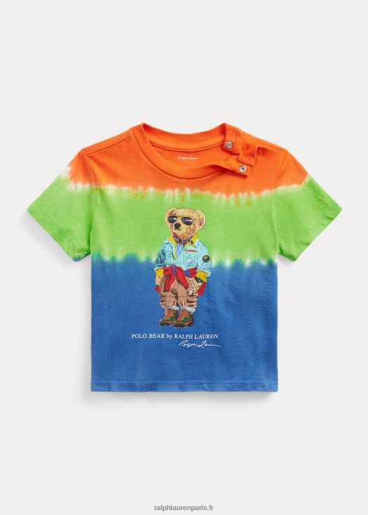 t-shirt en jersey de coton tie-dye polo bear 46T60T8249 bébé Ralph Lauren étoile saphir multi