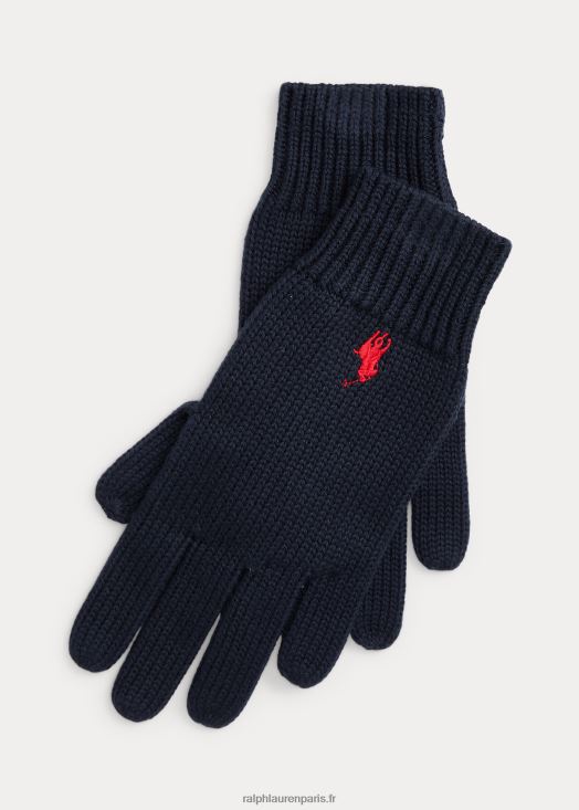 gants polo poney en coton 46T60T6447 enfants Ralph Lauren marine rl