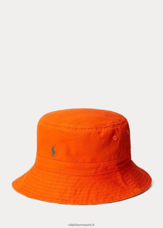 bob réversible en coton 46T60T6670 enfants Ralph Lauren voile orange/camouflage multi