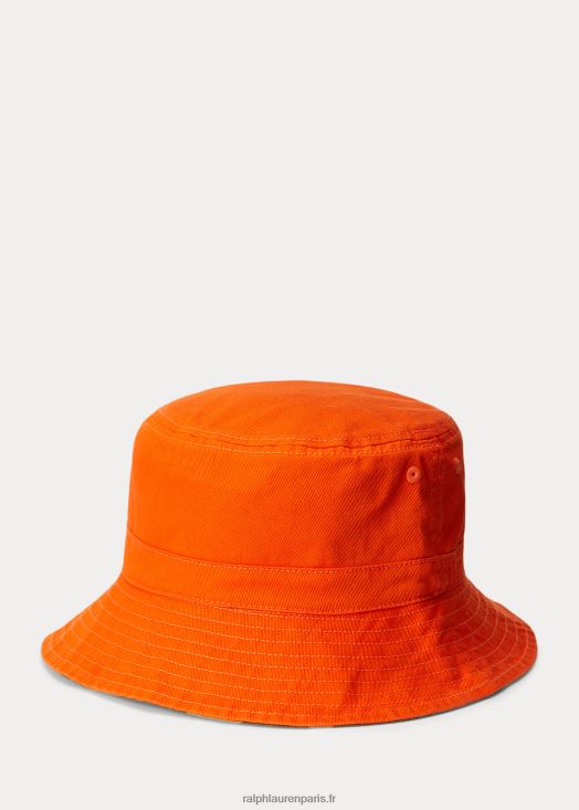 bob réversible en coton 46T60T6670 enfants Ralph Lauren voile orange/camouflage multi