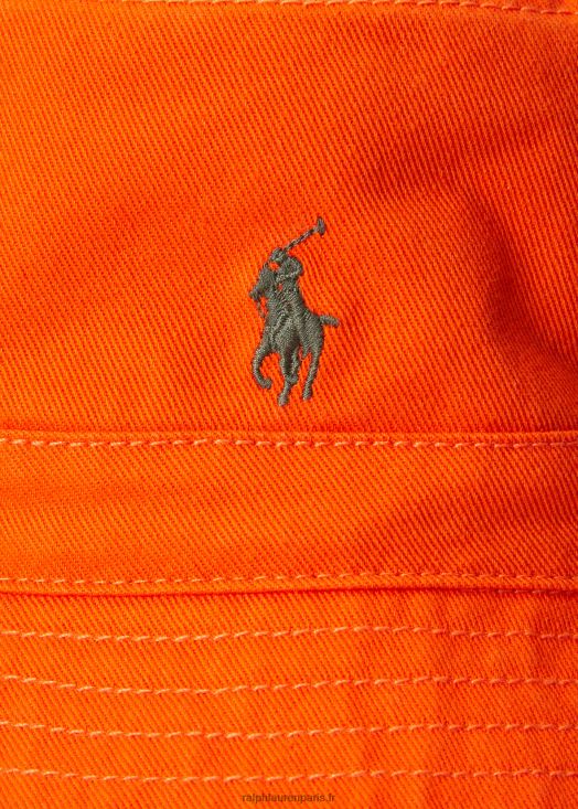 bob réversible en coton 46T60T6670 enfants Ralph Lauren voile orange/camouflage multi