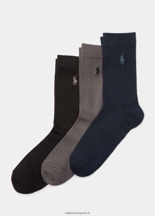 Lot de 3 plats super doux 46T60T5951 enfants Ralph Lauren bleu marine assorti