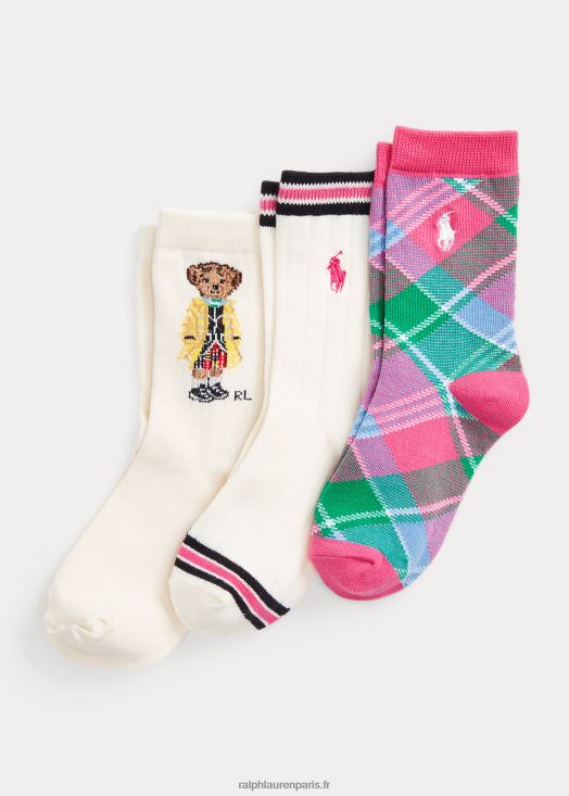 lot de 3 paires de chaussettes mi-mollet polo bear 46T60T9957 enfants Ralph Lauren assorti
