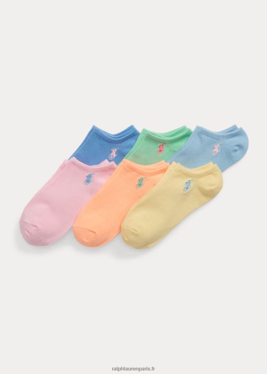 lot de 6 paires de chaussettes basses athlétiques 46T60T7128 enfants Ralph Lauren rose pastel