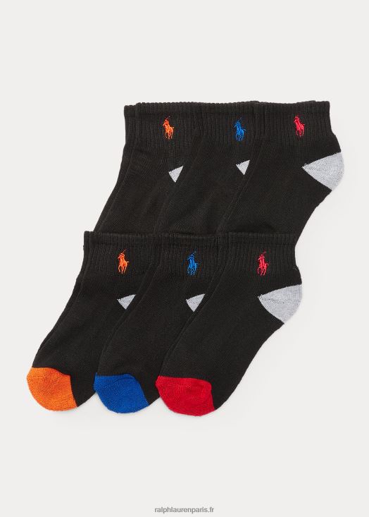 lot de 6 paires de socquettes 46T60T6326 enfants Ralph Lauren noir