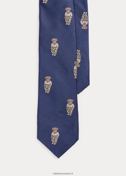 cravate polo bear en soie repp 46T60T6196 enfants Ralph Lauren marine