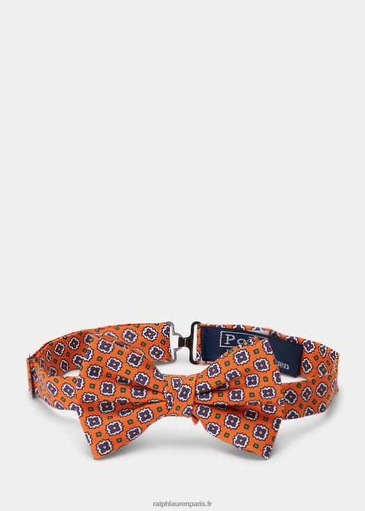 noeud papillon en soie imprimé pré-noué 46T60T6195 enfants Ralph Lauren orange