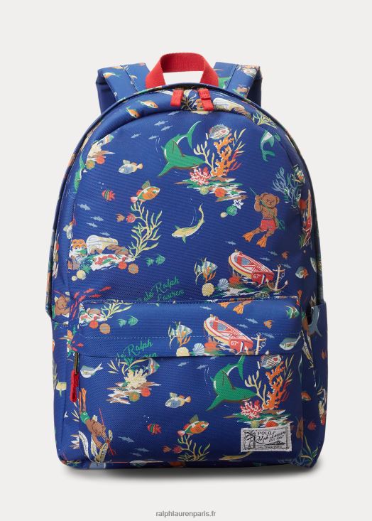 sac à dos polo ours 46T60T9833 enfants Ralph Lauren imprimé ours bleu