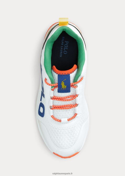 baskets en maille Tech Racer 46T60T9872 enfants Ralph Lauren multicolore blanc