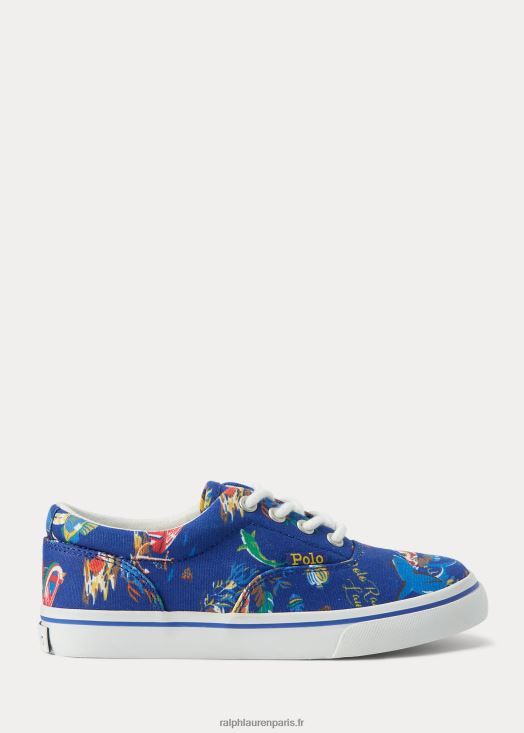 baskets en toile de coton à imprimé océan keaton 46T60T6377 enfants Ralph Lauren imprimé ours bleu