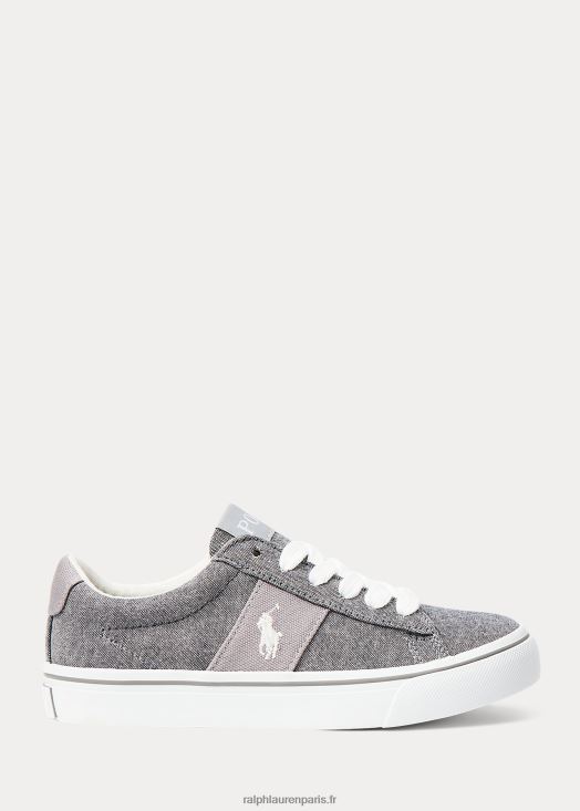 baskets en toile de coton sayer 46T60T6380 enfants Ralph Lauren bleu chambray