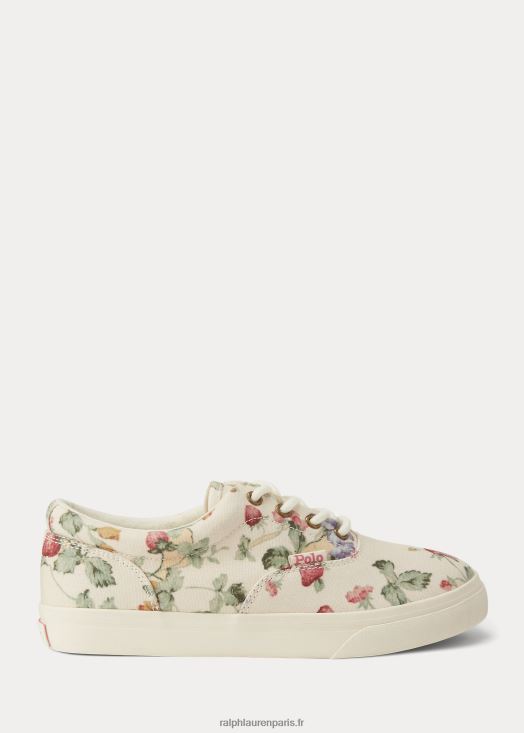 baskets en toile à fleurs keaton 46T60T9986 enfants Ralph Lauren imprimé fraise crème