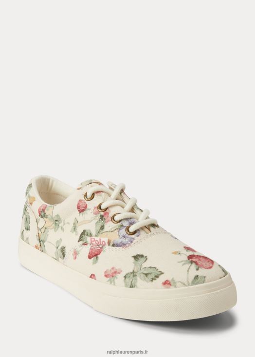 baskets en toile à fleurs keaton 46T60T9986 enfants Ralph Lauren imprimé fraise crème