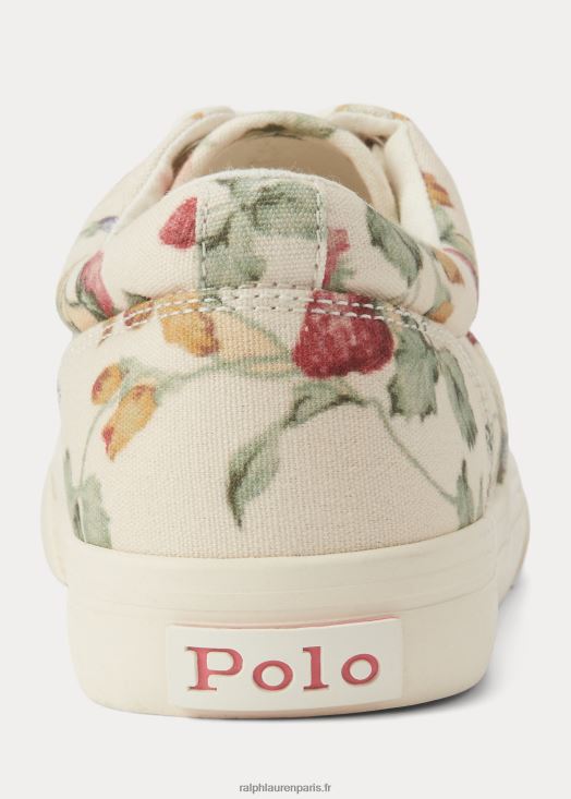 baskets en toile à fleurs keaton 46T60T9986 enfants Ralph Lauren imprimé fraise crème