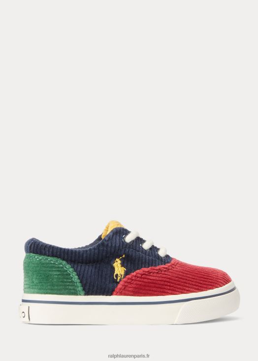 baskets en velours côtelé color-block keaton 46T60T6698 enfants Ralph Lauren