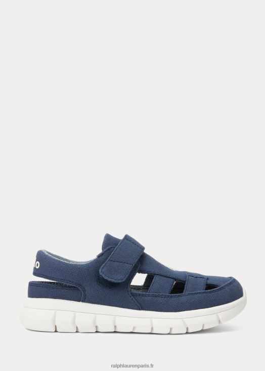 baskets ez en toile de pêcheur barnes 46T60T9883 enfants Ralph Lauren marine