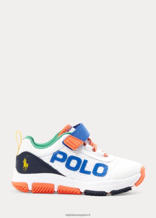 baskets ps en maille tech racer 46T60T6338 enfants Ralph Lauren multicolore blanc - Cliquez sur l'image pour la fermer