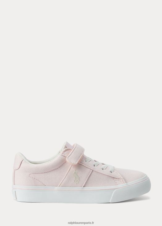 baskets ps en toile sayer 46T60T7280 enfants Ralph Lauren rose pâle