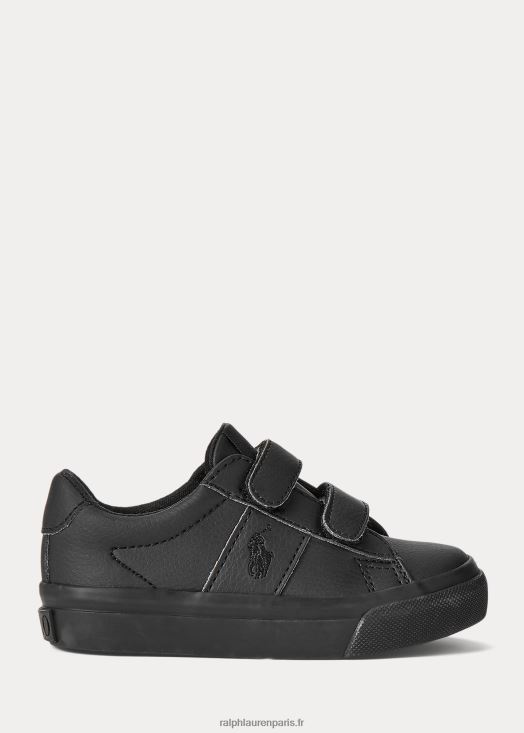 baskets sayer ez en similicuir 46T60T6351 enfants Ralph Lauren triple noir