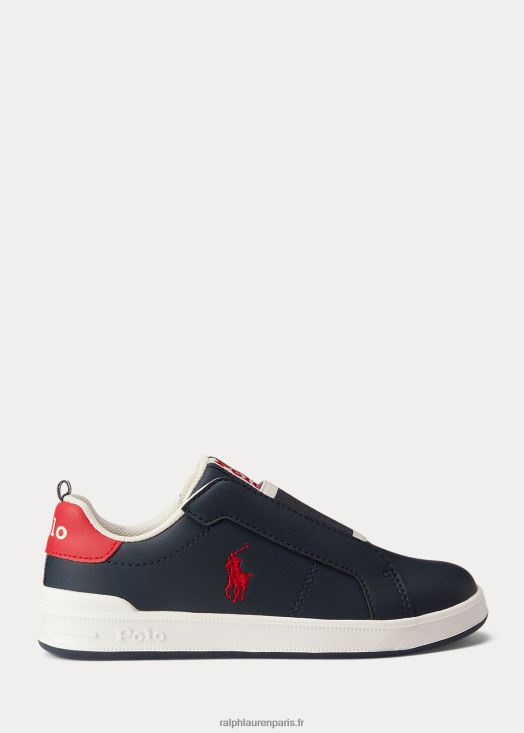 espadrilles à enfiler Heritage Court II 46T60T6367 enfants Ralph Lauren marine/rouge