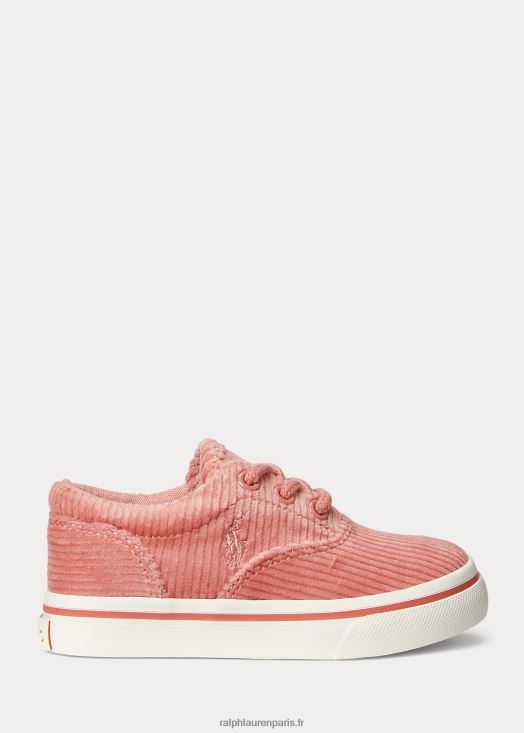 sneaker keaton en velours côtelé 46T60T7648 enfants Ralph Lauren velours côtelé rose avec rose