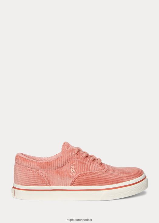 sneaker keaton en velours côtelé 46T60T7651 enfants Ralph Lauren velours côtelé rose avec rose